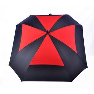 custom Square Pongee Fabric 27 Inch Straight Black Red Designed Large umbrella