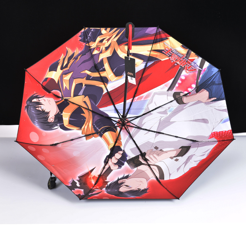 Umbrella custom wholesale printing logo folding  sunny and rainy sunshade anime  umbrellas