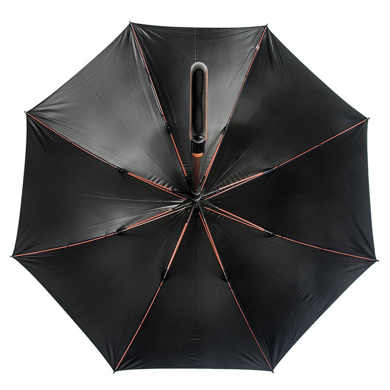 Factory Wholesale Multi-function Unique Walking Stick Umbrella Sunny and Rainy Automatic Pantone Color Wood Hanldle Umbrella