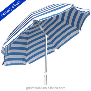 Adjustable Waterproof Parasol Sunshade Striped Large Big Sun Patio Garden Swimming Pool Umbrella Outdoor