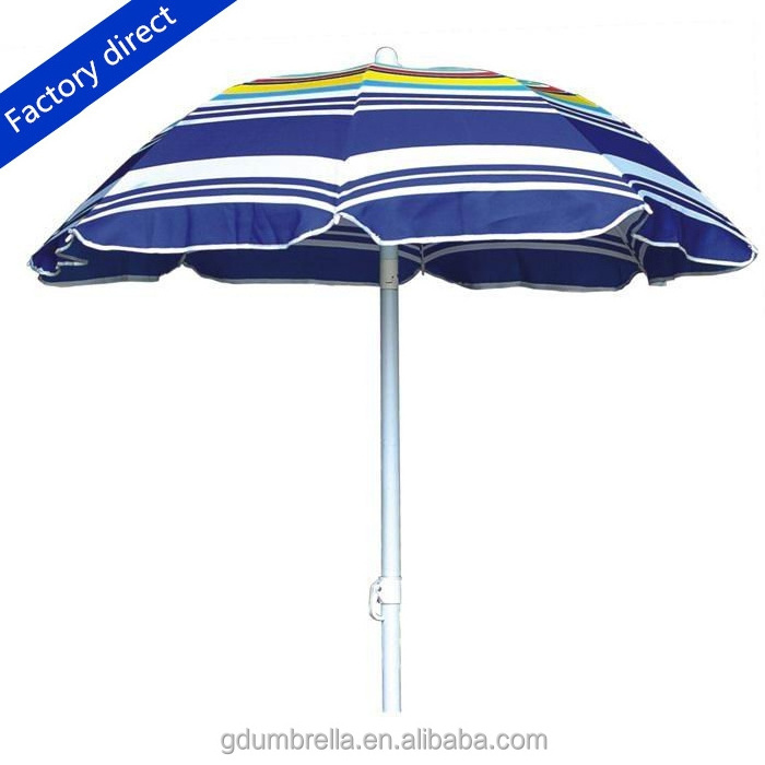 Adjustable Waterproof Parasol Sunshade Striped Large Big Sun Patio Garden Swimming Pool Umbrella Outdoor