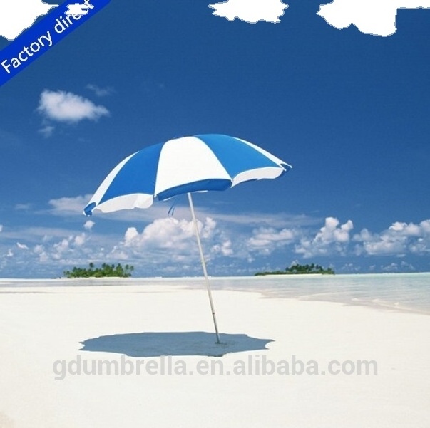 Adjustable Waterproof Parasol Sunshade Striped Large Big Sun Patio Garden Swimming Pool Umbrella Outdoor