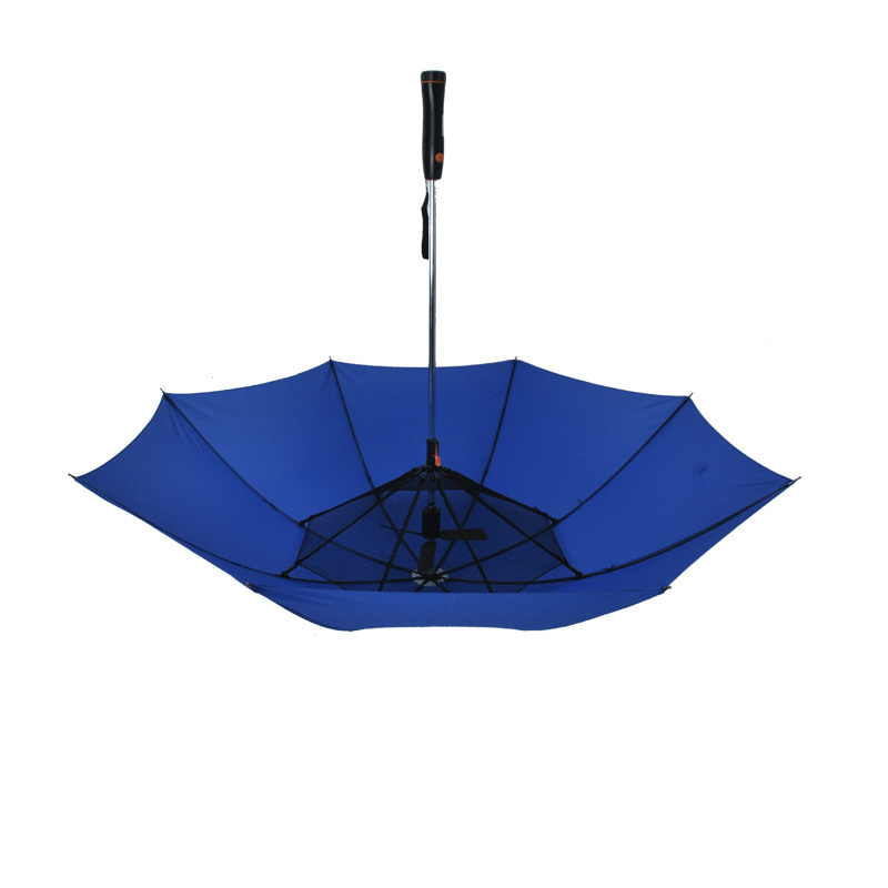 Patio Outdoor Sun Summer Blast Golf Umbrella With Battery Build In Fan Inside Cool Cooler Cooling Fan Umbrella