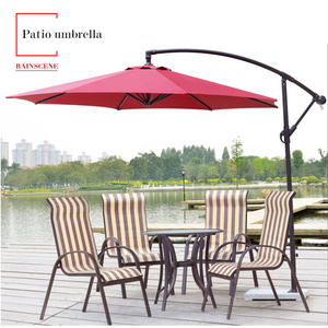 Customized LED Outdoor Umbrella Garden Sun Bleach Shaded Cantilever Parasol Patio Umbrella With Bases Parts