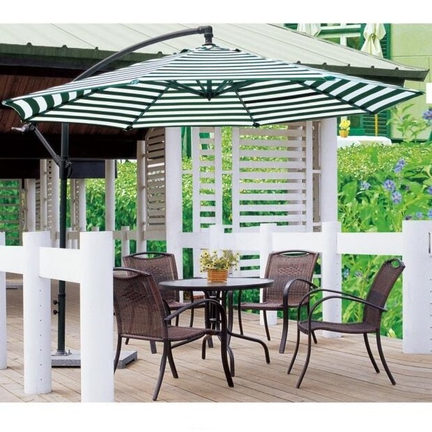 Customized LED Outdoor Umbrella Garden Sun Bleach Shaded Cantilever Parasol Patio Umbrella With Bases Parts