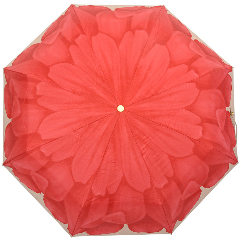 2022 gift umbrella for fashion lady golden ball handle sun protect 3 fold umbrella