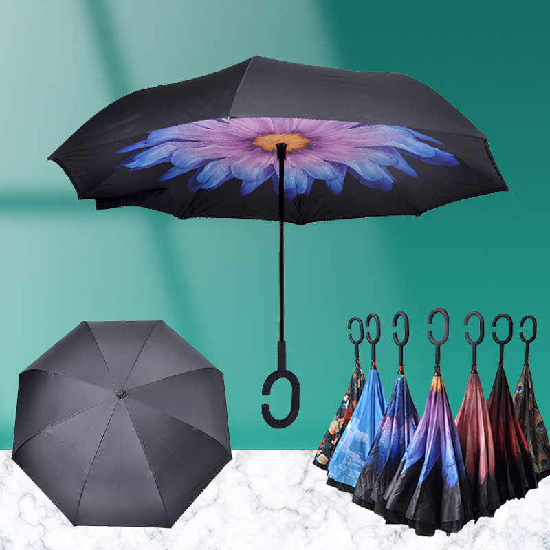 Wholesale umbrellas corporation gifts inverse magic flower paraguas reversible paraplui reverse inverted umbrella