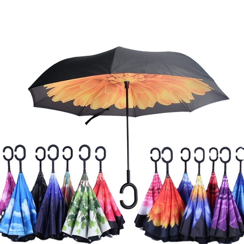 Wholesale umbrellas corporation gifts inverse magic flower paraguas reversible paraplui reverse inverted umbrella