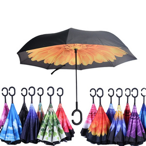 Wholesale umbrellas corporation gifts inverse magic flower paraguas reversible paraplui reverse inverted umbrella