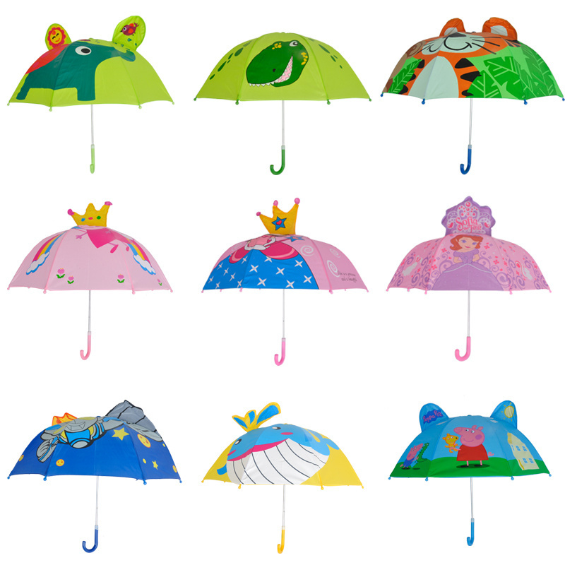 Wholesale Customized 3D Cute Kids Cartoon Umbrella Animals Print Children Umbrella