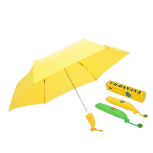 Portable Banana Shape Umbrella Short Handle Umbrella Mini UV Protection 3 Fold Compact Umbrella