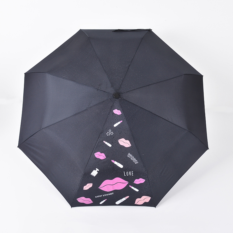 Custom Made Umbrellas Photo Water 3 Fold colour Changing Umbrella