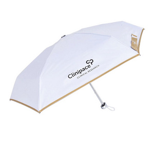 Small As Cell Phone Promotional Print Ladies Advertising Mini Folding White Umbrella With Custom logo