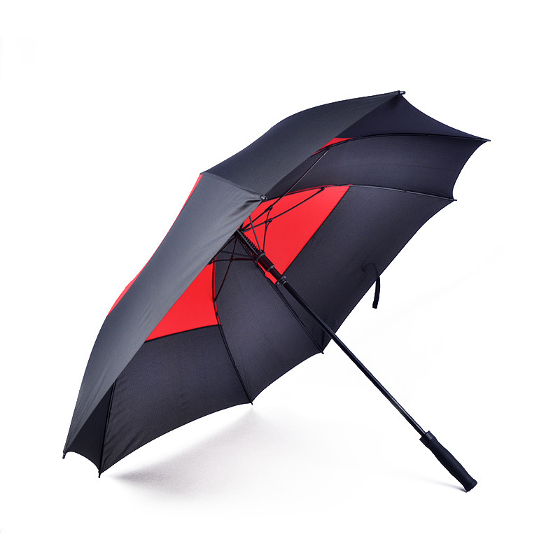 custom Square Pongee Fabric 27 Inch Straight Black Red Designed Large umbrella