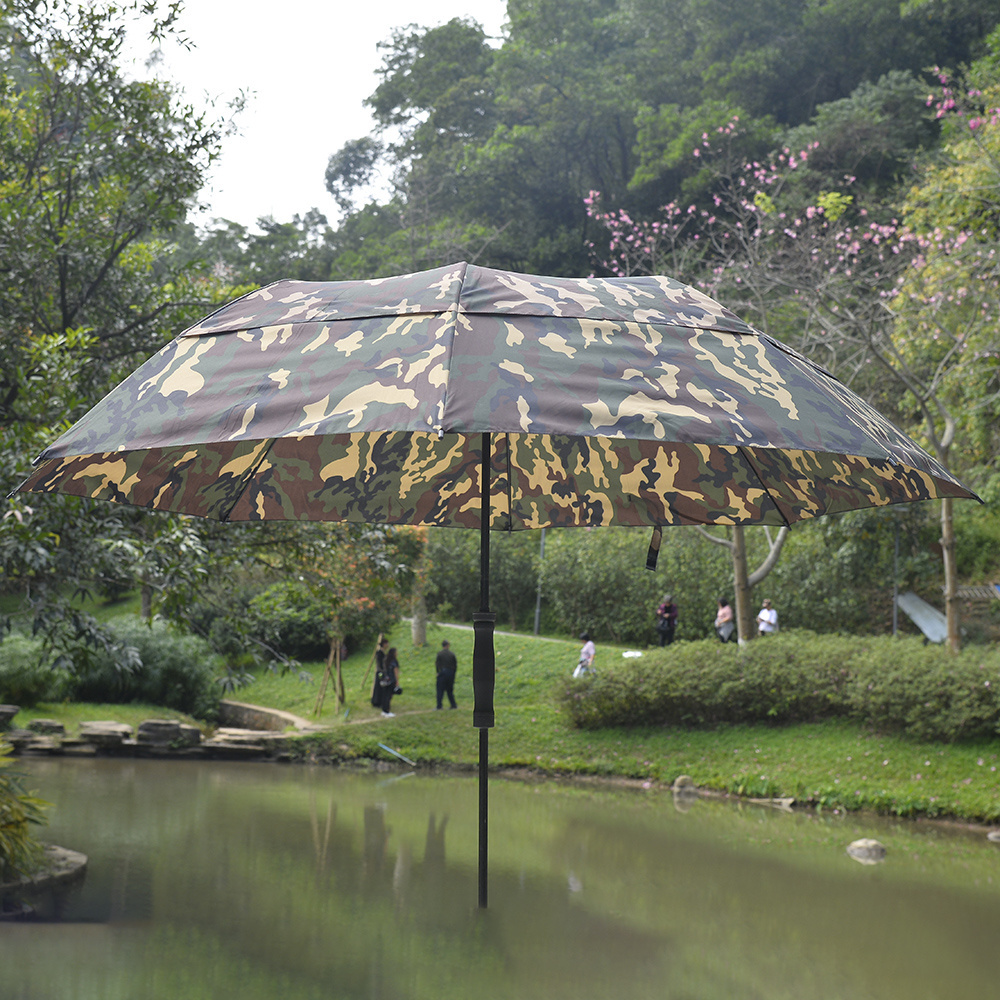 custom camouflage fabric outdoor sun  fishing umbrella with cannopy