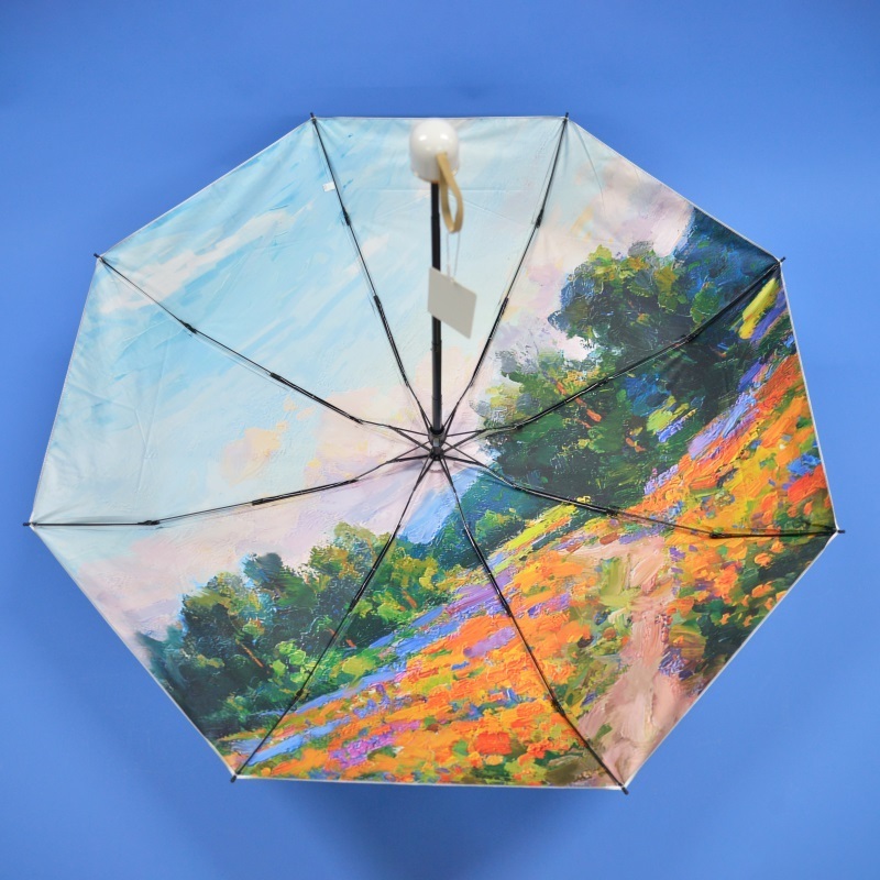 custom art printing  folding rain travel mini folding umbrella