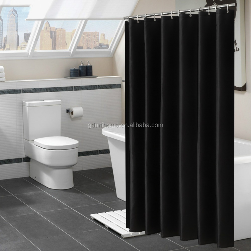 Eco-Friendly custom made black shower curtain