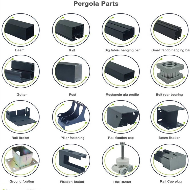 Electric Pergola Awning Patio Motorized Retractable Awning Roof