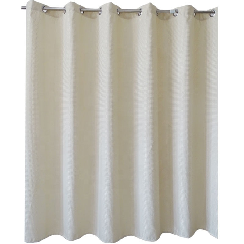 Wholesale luxury Waffle Weave heavy thick fabric shower curtain for Bathroom