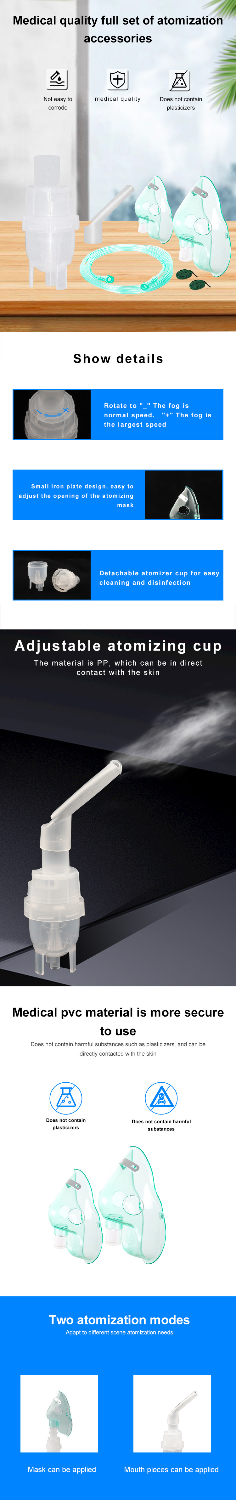 Disposable medical nebulizer mask for Adult pediatric infant, nebulizer bottle for respiratory, nebulizer kit with mask