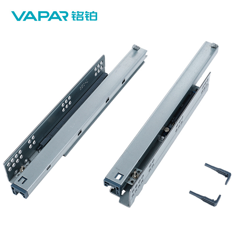 12inch Manufacturers direct sale of three hidden synchronous drawer slide  bottom damping buffer rail latch with adjusting nail