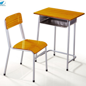 cheap price manufacture classroom  children furnture single study table and chair student desk  and chair set