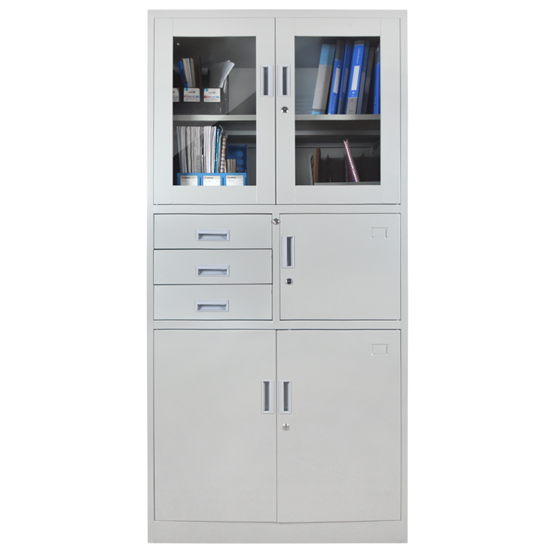 China Manufacture office library unique steel storage  modern design cupboard with drawer metal file cabinet