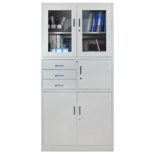 China Manufacture office library unique steel storage  modern design cupboard with drawer metal file cabinet