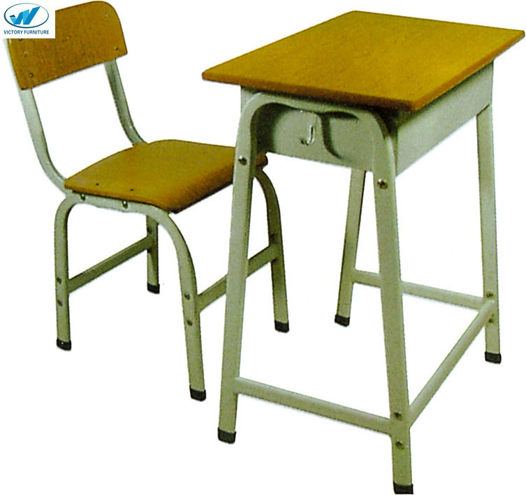 cheap price manufacture classroom  children furnture single study table and chair student desk  and chair set