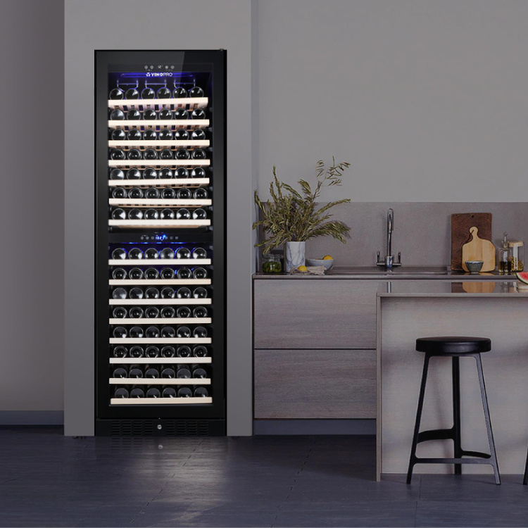 Vinopro 428L low glass 164 bottles electric wine cellar refrigerator cooler fridge with lock