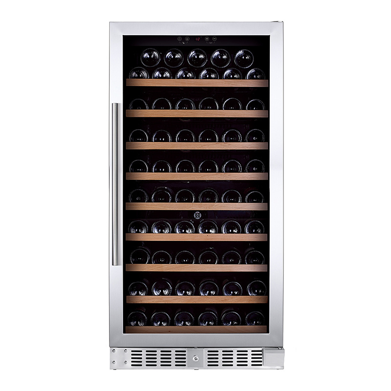 Electric kitchen appliance 270L 96 bottles wine cooler low noise built in wine fridge stainless steel door wine chiller cooling