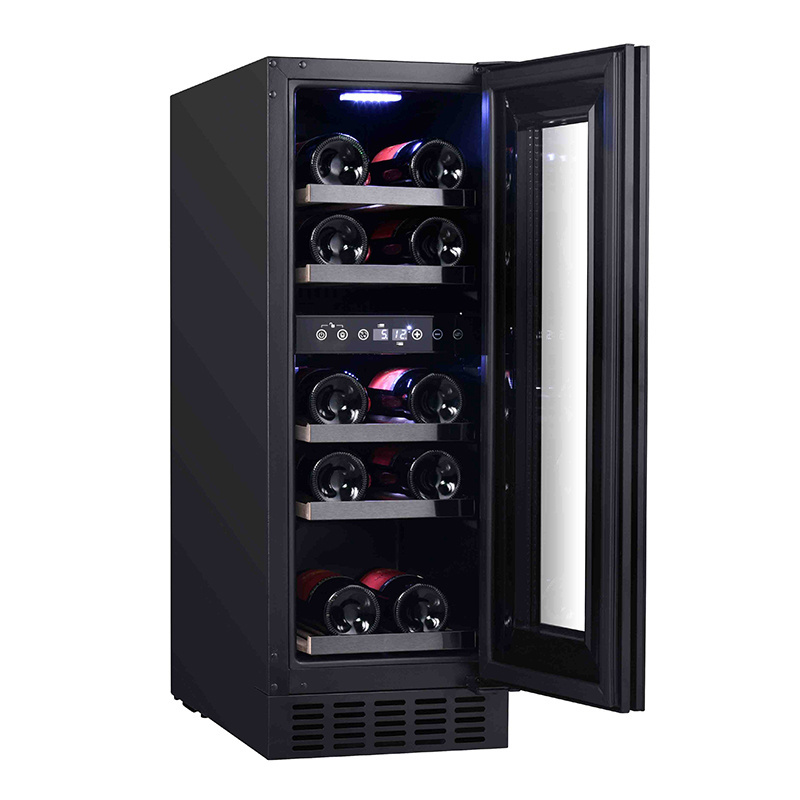 Vinopro On Sale Professional 12 Bottles Compressor Wine Fridge Glass Door Cellar Dual Zone Built In 58L Smart Wine Cooler