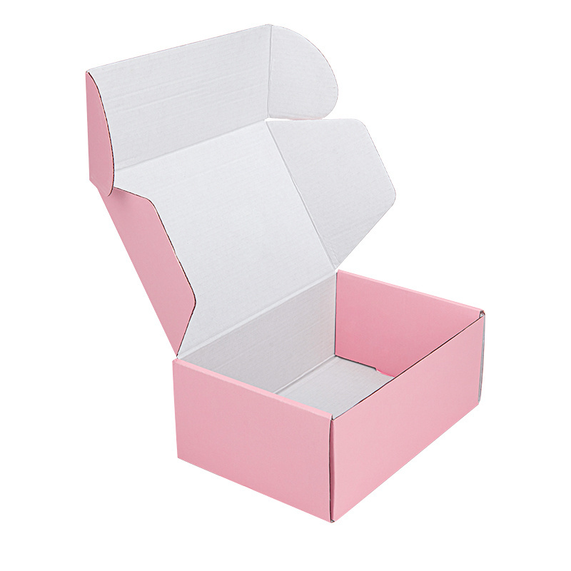 Luxury Packaging Cajas Cosmetic Corrugated Mailer Boxes Custom Logo Printed Durable Gift  Package Pink Mailer Shipping Boxes