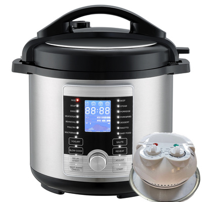 2 in 1 Electrical Pressure Cooker With Air Fryer Lid For Kitchen 6 Litre