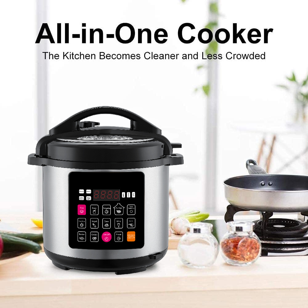 Large Touch Panel Pressure cooker 7-in-1Stianless Steel pot Electric Multi Rice Cooker