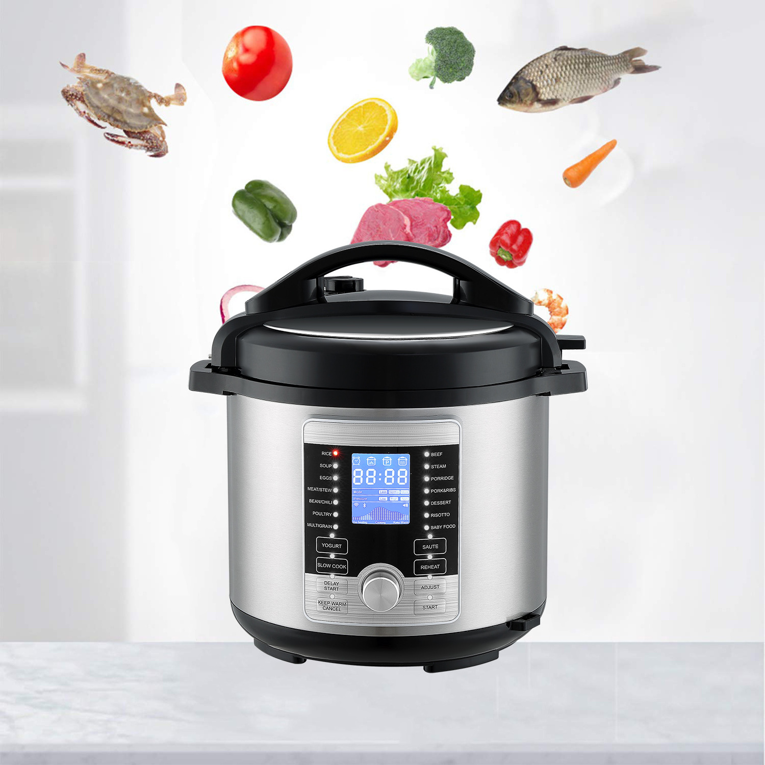 Programmable Instants Pot Smart Electric Pressure Cooker 6Qt 18-in-1 Vesta  Multi  Cooker