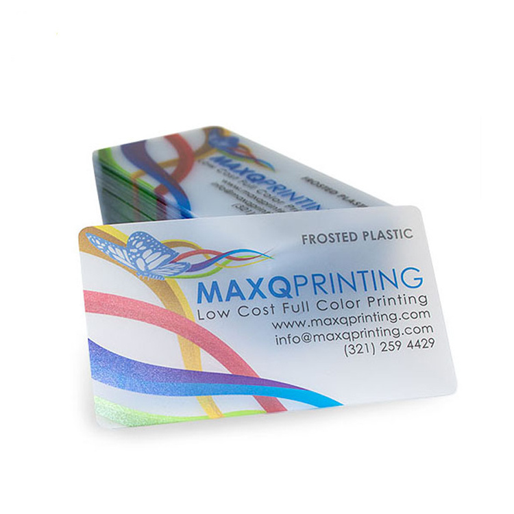 2022 Hot Sale High Quality PVC Clear Transparent Plastic Business /Name Cards in best price