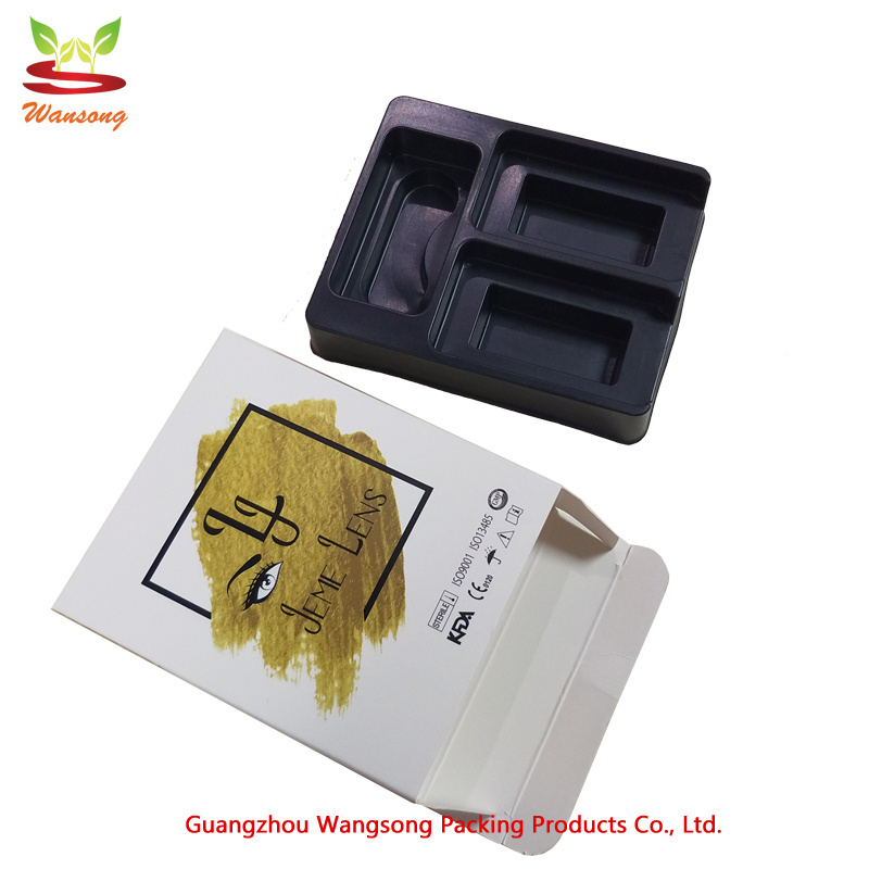 custom soft cosmetic lens paper box, blister paper packaging, vial boxes