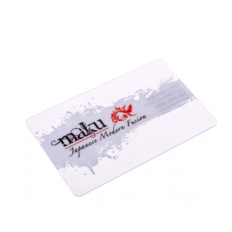 2022 Hot Sale High Quality PVC Clear Transparent Plastic Business /Name Cards in best price