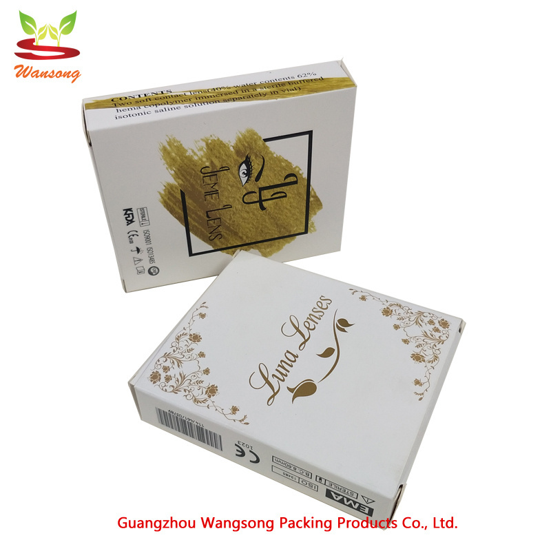 custom soft cosmetic lens paper box, blister paper packaging, vial boxes