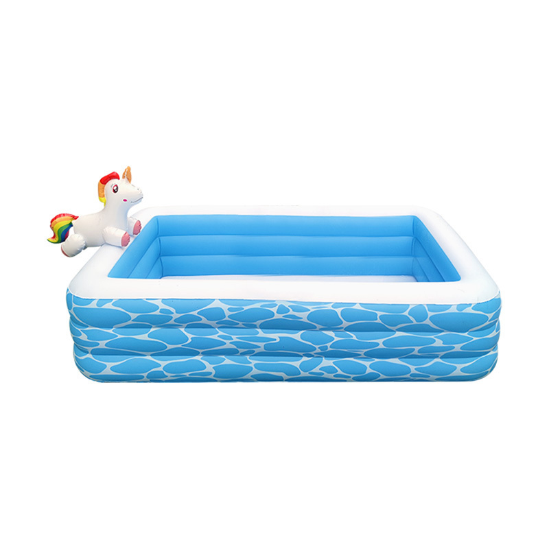 Inflatable Swimming Play Float  Pool  Outdoor Kids Water Toys Pools With Volleyball Net Water Slide Unicorn