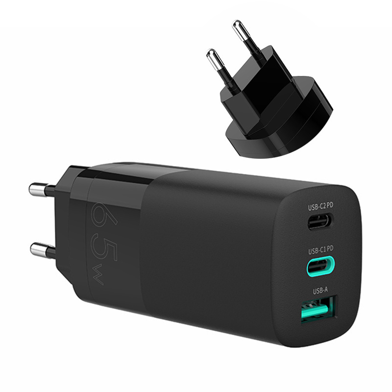 High Quality Of 3 Ports 65W GaN Fast Charger Hot Sell Wireless Charging Station For iPhone And Laptop  and Mac book