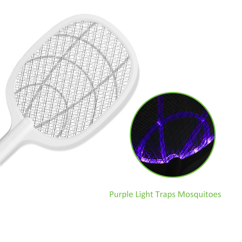 High Quality 2 in 1 Electric Fly Swatter Led Light Rechargeable Mosquito zapper Mosquito Racket Killer Lamp