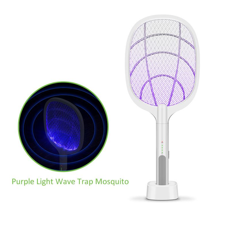 High Quality 2 in 1 Electric Fly Swatter Led Light Rechargeable Mosquito zapper Mosquito Racket Killer Lamp