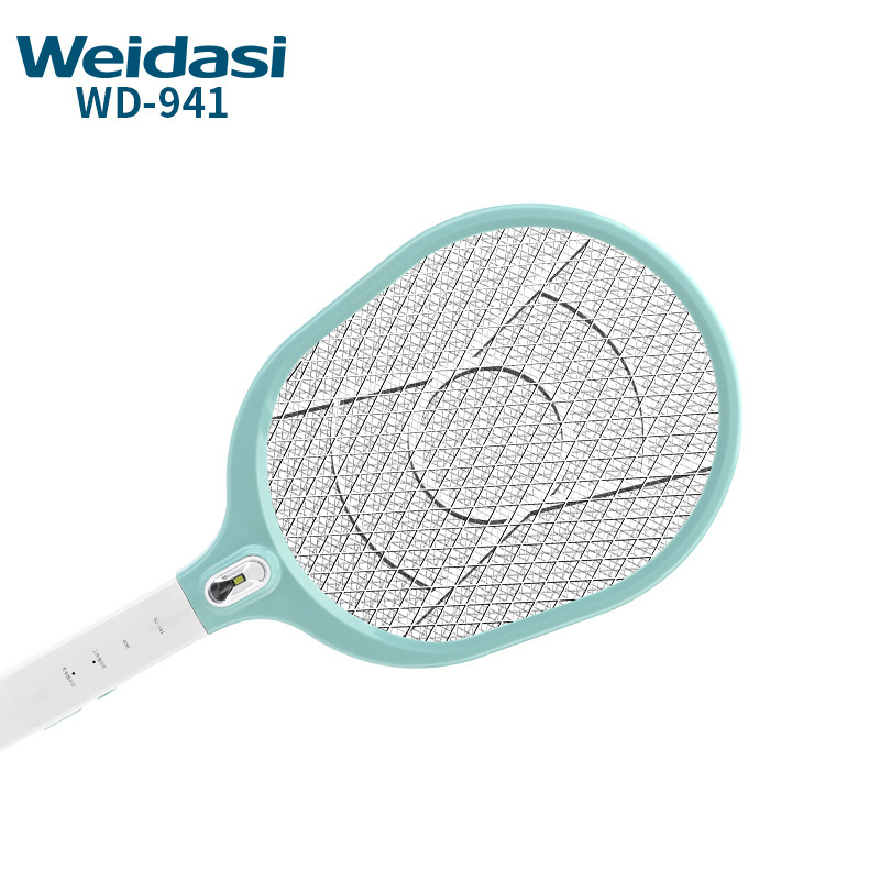 Professional factory rechargeable mosquito racket electric shock fly swatter portable mosquito bat with light