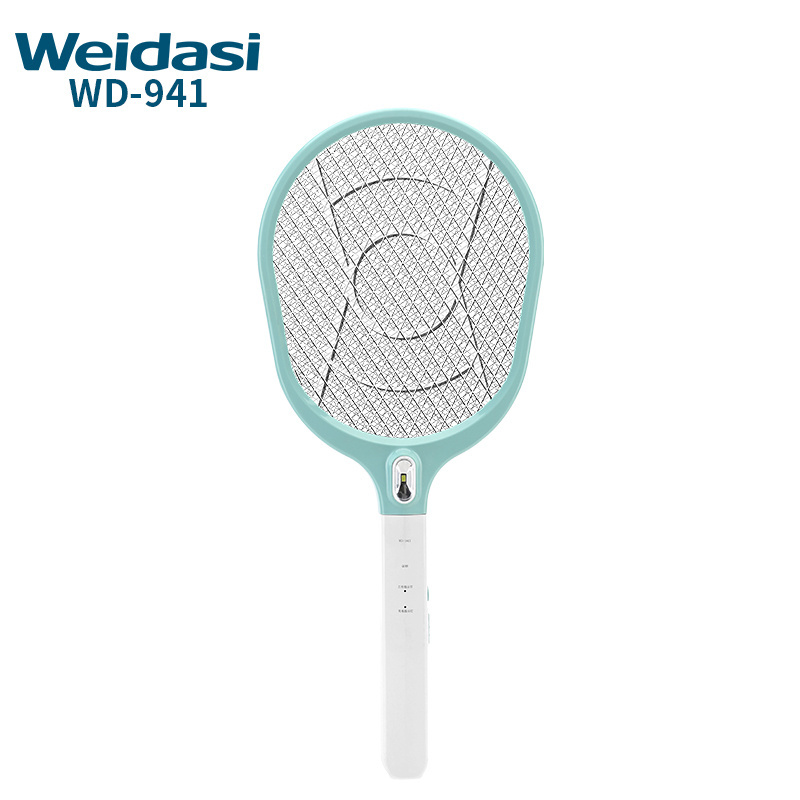 Professional factory rechargeable mosquito racket electric shock fly swatter portable mosquito bat with light