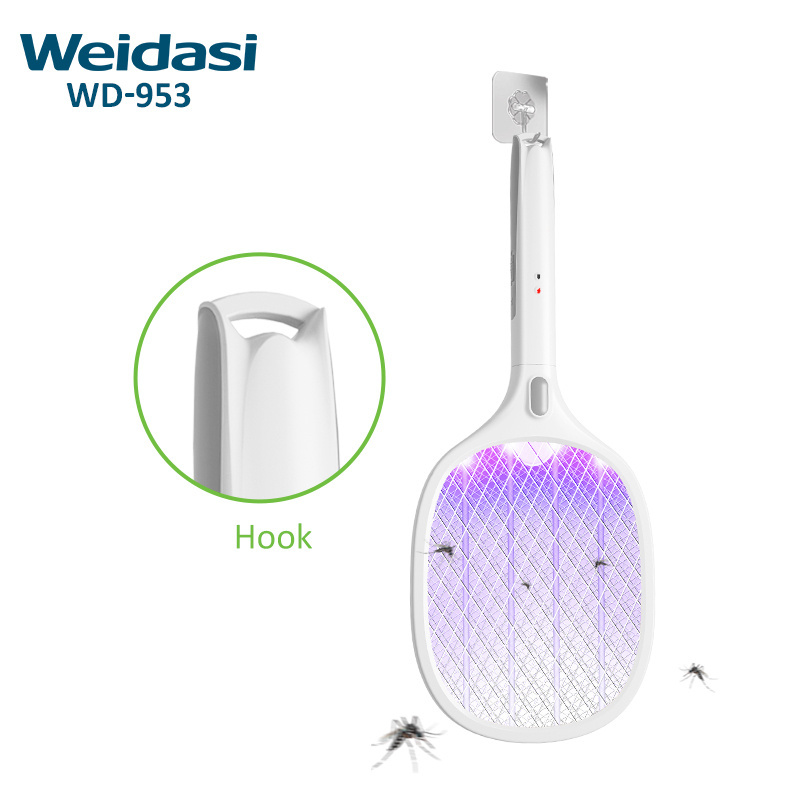 Safe metal mesh rechargeable battery electric fly swatter pest control mosquito killer insect racket bat for sale