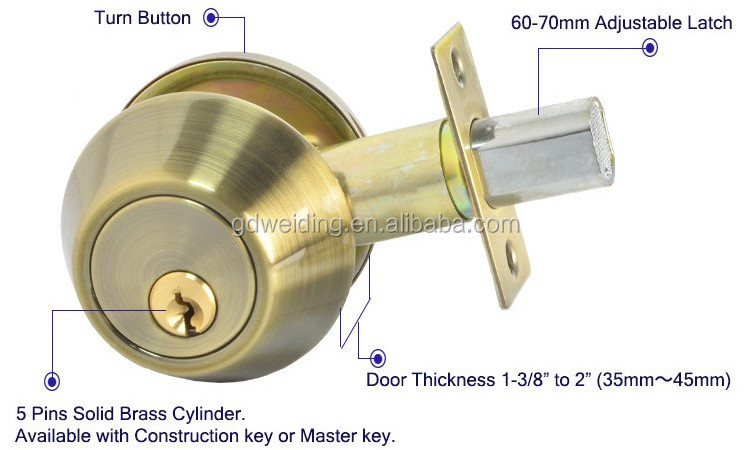 Satin Stainless Steel Double Cylinder Deadbolt lock