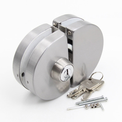 double side open commercial sliding glass round door lock