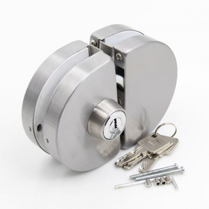 double side open commercial sliding glass round door lock